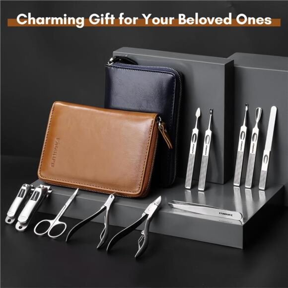 Manicure Set,Professional Manicure Kit Nail Clippers Set 11 in 1 Stainless Steel - Picture 6 of 7